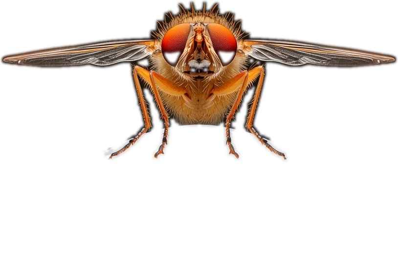A fruit fly standing on the rig's floating ball